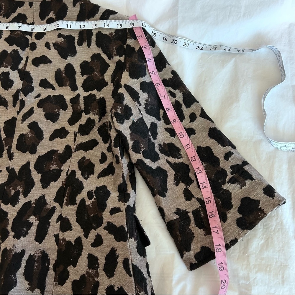 LAFAYETTE 148 Wool Jacquard Leopard Print Blazer Size 6 - Picture 12 of 13